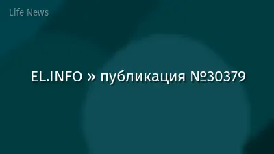 EL.INFO » публикация №30379