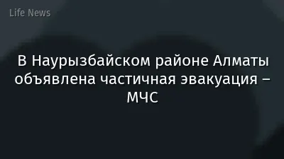 В Наурызбайском районе Алматы объявлена частичная эвакуация – МЧС