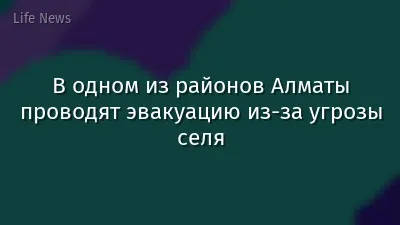 В одном из районов Алматы проводят эвакуацию из-за угрозы селя