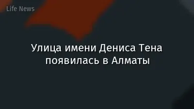 Улица имени Дениса Тена появилась в Алматы
