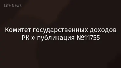 Комитет государственных доходов РК » публикация №11755