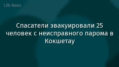 Спасатели эвакуировали 25 человек с неисправного парома в Кокшетау
