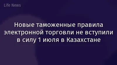 Новые таможенные правила электронной торговли не вступили в силу 1 июля в Казахстане