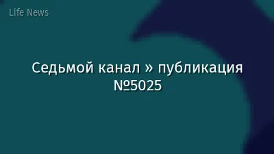 Седьмой канал » публикация №5025