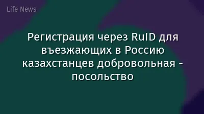 Регистрация через RuID для въезжающих в Россию казахстанцев добровольная - посольство