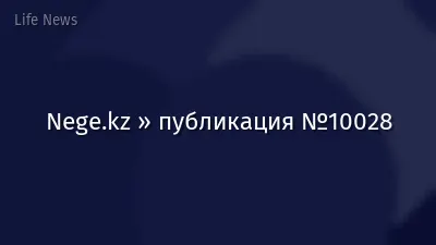 Nege.kz » публикация №10028
