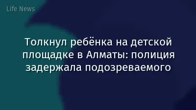 Толкнул ребёнка на детской площадке в Алматы: полиция задержала подозреваемого