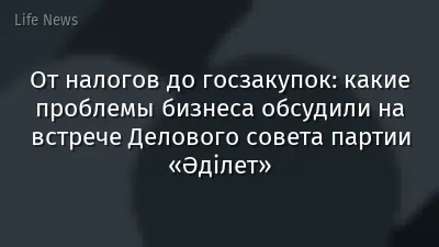 От налогов до госзакупок: какие проблемы бизнеса обсудили на встрече Делового совета партии «Әділет»