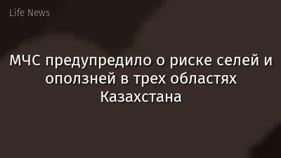 МЧС предупредило о риске селей и оползней в трех областях Казахстана