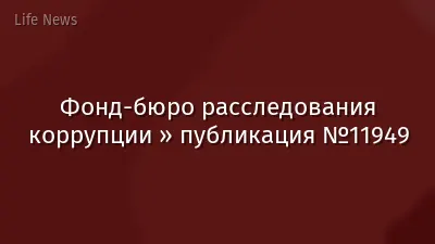 Фонд-бюро расследования коррупции » публикация №11949