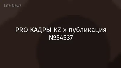 PRO КАДРЫ KZ » публикация №54537