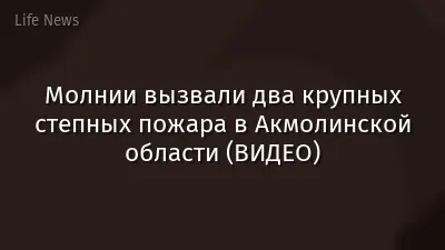 Молнии вызвали два крупных степных пожара в Акмолинской области (ВИДЕО)