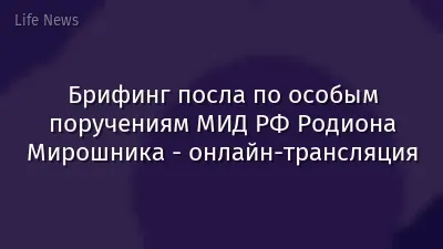Брифинг посла по особым поручениям МИД РФ Родиона Мирошника - онлайн-трансляция