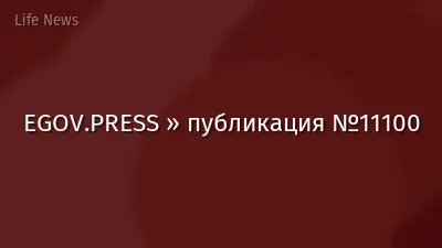 EGOV.PRESS » публикация №11100