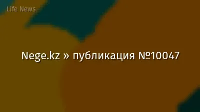 Nege.kz » публикация №10047