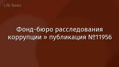 Фонд-бюро расследования коррупции » публикация №11956