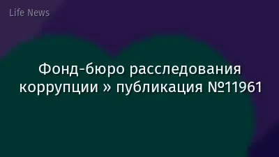 Фонд-бюро расследования коррупции » публикация №11961