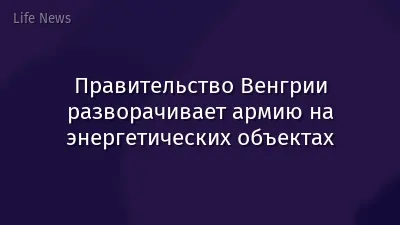 Правительство Венгрии разворачивает армию на энергетических объектах