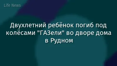 Двухлетний ребёнок погиб под колёсами "ГАЗели" во дворе дома в Рудном
