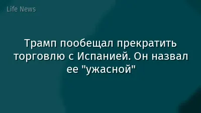 Трамп пообещал прекратить торговлю с Испанией. Он назвал ее "ужасной"
