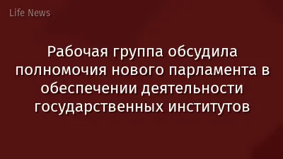 Рабочая группа обсудила полномочия нового парламента в обеспечении деятельности государственных институтов