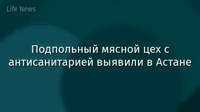 Подпольный мясной цех с антисанитарией выявили в Астане