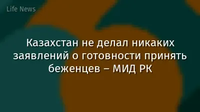 Казахстан не делал никаких заявлений о готовности принять беженцев – МИД РК