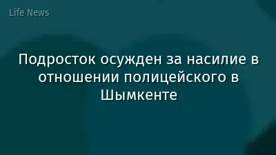 Подросток осужден за насилие в отношении полицейского в Шымкенте