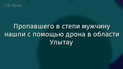 Пропавшего в степи мужчину нашли с помощью дрона в области Улытау