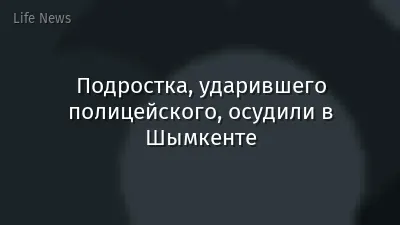Подростка, ударившего полицейского, осудили в Шымкенте