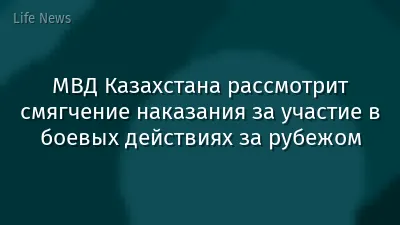 МВД Казахстана рассмотрит смягчение наказания за участие в боевых действиях за рубежом