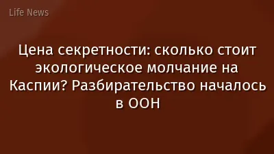 Цена секретности: сколько стоит экологическое молчание на Каспии? Разбирательство началось в ООН