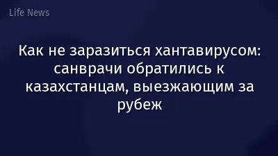 Как не заразиться хантавирусом: санврачи обратились к казахстанцам, выезжающим за рубеж