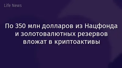 По 350 млн долларов из Нацфонда и золотовалютных резервов вложат в криптоактивы
