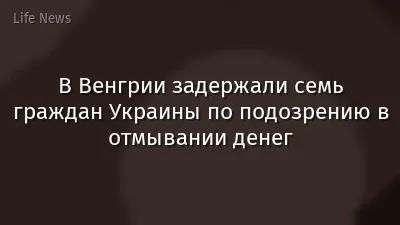 В Венгрии задержали семь граждан Украины по подозрению в отмывании денег