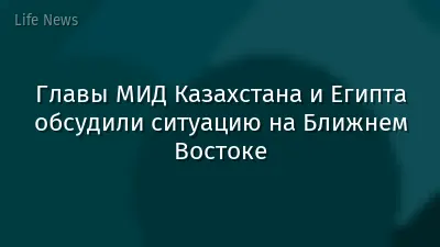Главы МИД Казахстана и Египта обсудили ситуацию на Ближнем Востоке