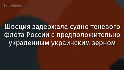 Швеция задержала судно теневого флота России с предположительно украденным украинским зерном