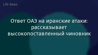Ответ ОАЭ на иранские атаки: рассказывает высокопоставленный чиновник