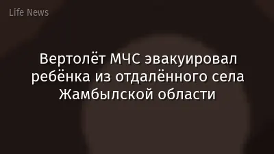 Вертолёт МЧС эвакуировал ребёнка из отдалённого села Жамбылской области