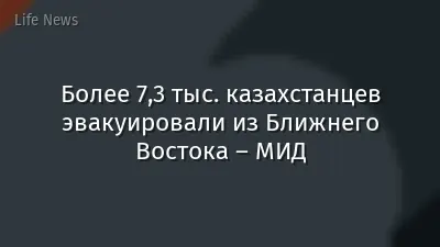 Более 7,3 тыс. казахстанцев эвакуировали из Ближнего Востока – МИД