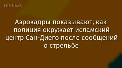Аэрокадры показывают, как полиция окружает исламский центр Сан-Диего после сообщений о стрельбе