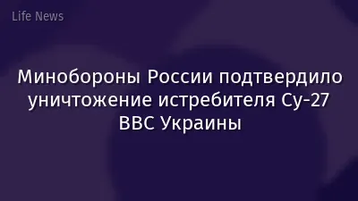 Минобороны России подтвердило уничтожение истребителя Су-27 ВВС Украины