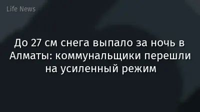 До 27 см снега выпало за ночь в Алматы: коммунальщики перешли на усиленный режим