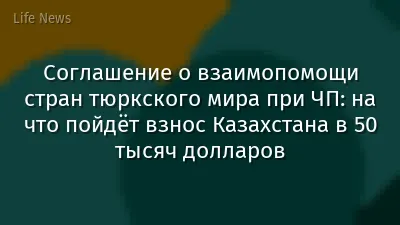 Cоглашение о взаимопомощи стран тюркского мира при ЧП: на что пойдёт взнос Казахстана в 50 тысяч долларов