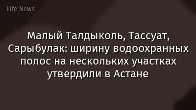 Малый Талдыколь, Тассуат, Сарыбулак: ширину водоохранных полос на нескольких участках утвердили в Астане