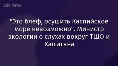 "Это блеф, осушить Каспийское море невозможно". Министр экологии о слухах вокруг ТШО и Кашагана
