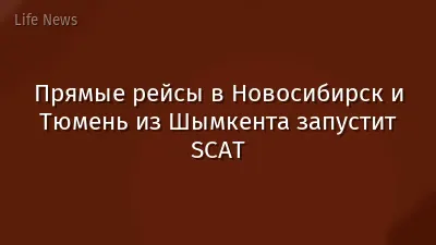 Прямые рейсы в Новосибирск и Тюмень из Шымкента запустит SCAT
