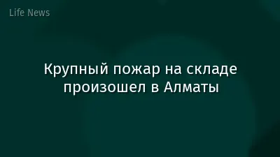 Крупный пожар на складе произошел в Алматы
