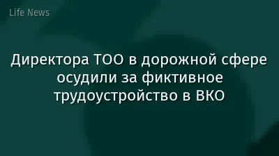 Директора ТОО в дорожной сфере осудили за фиктивное трудоустройство в ВКО