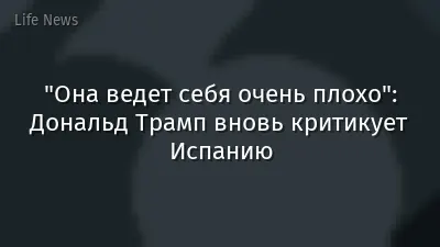 "Она ведет себя очень плохо": Дональд Трамп вновь критикует Испанию